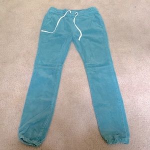 Teal corduroy joggers